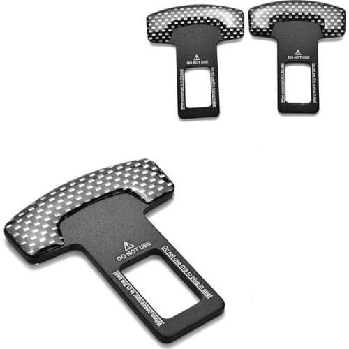 1pair Safety Belt Buckles Real Carbon Fiber Trucks Car Seat Safty Canceler Alarm Belt Stopper B4B3