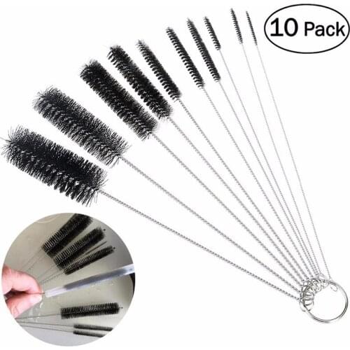 10pcs set White Color Brush Spray Brush Pots Bottle small mouth cleaning brush fit for different size Scruber Cleaner 716