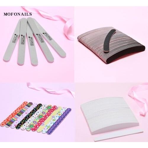 100pcs/lot Nail Files 100/180 Sandpaper Sanding Polishing Buffer File Double Sides Polishing Durable Pedicure Manicure Tool File