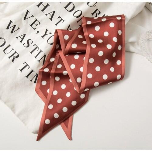 2021 New Summer Silk Scarves Fashion Cartoon Wave Point Geometric Design Ribbon Multi-Purpose Headband Belt For Women