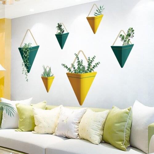 3D Potted Plants Wall Stickers Home Living Room Sofa TV Backdrop Wall Decoration Self-adhesive Wallpaper DIY Teen Room Decor Art