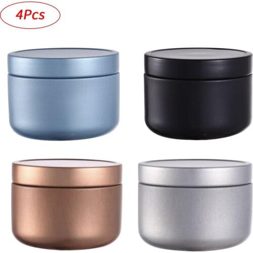 4Pcs Metal Sealed Cans Small Candy Pots Party Gifts Packing Tins Reusable Organizer Jars Coffee Tea Storage Box DIY Candle Jar