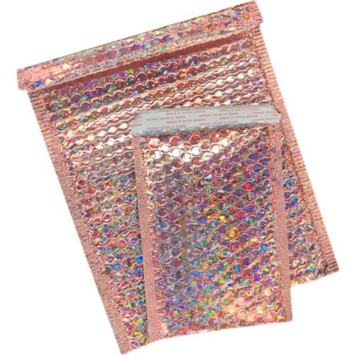 50Pcs/Set Plastic Bubble Envelopes Bags Rose Gold Gift Bag Wedding Bags Business Envelope Foil Cushion Waterproof Packaging Bag