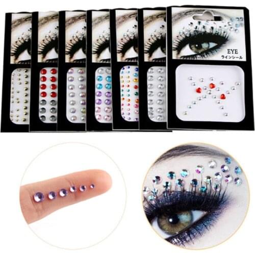 1Pc 3D Tattoo Diamond Makeup Eyeliner Eyeshadow Face Sticker Jewel Eyes Makeup Crystal Eyes Sticker