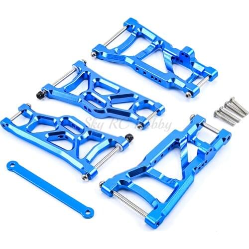 Aluminum Front / Rear Lower Suspension Control A Arms w/ Tie Bar for Traxxas 1/10 Slash 2WD Upgrade Parts Replace 2555 3631 2532