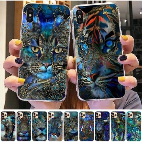 Yinuoda Animal Tiger Cat Elephant Pacific Blue Phone Case for iPhone 11 12 pro XS MAX 8 7 6 6S Plus X 5S SE 2020 XR case