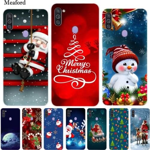 For Samsung M11 Case Christmas Soft TPU Silicone Bumper Cover for Samsung Galaxy A11 M11 Phone Case Santa Claus M 11 Coque