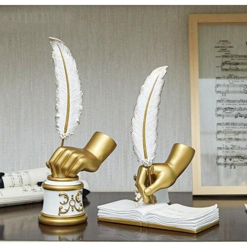 EUROPEAN LUXURY FEATHER RESIN ORNAMENTS HOME LIVINGROOM TEA TABLE FIGURINES DECORATIONS OFFICE DESKTOP FURNISHING ACCESSORIES