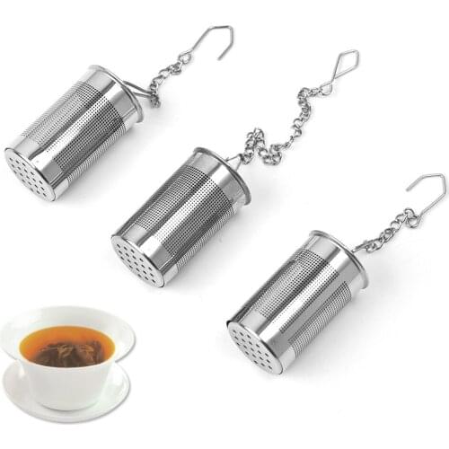 Filter Silver Tea Infuser for Household 304 Stainless Steel Cylindrical Multi Purpose Kitchen Tool