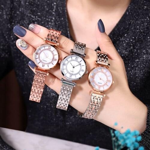 Hot Sale Fashion Luxury Crystal Women Bracelet Watches Diamond Ladies Quartz Watch Steel Female Wristwatch Montre Femme Relogio