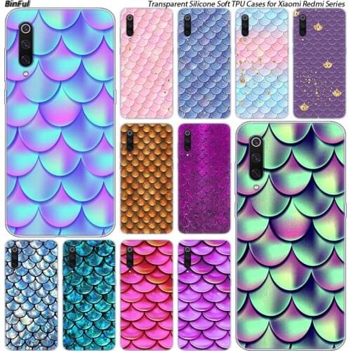 Hot Colorful Fish Scale Silicone Case For Xiaomi Pocophone F1 9T 9 9SE 8 A2 Lite A1 A2 Mix3 Redmi K20 7A Note 4 4X 5 6 7 Pro S2