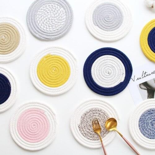 Cotton placemat, hand-woven cotton rope, anti-scald table mat, bowl mat, simple pot mat, heat insulation pad