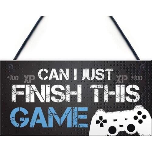 Meijiafei Gaming Sign For Boys Bedroom Man Cave Son Birthday Xmas Gift Playstation Fan Gift 10" x 5"