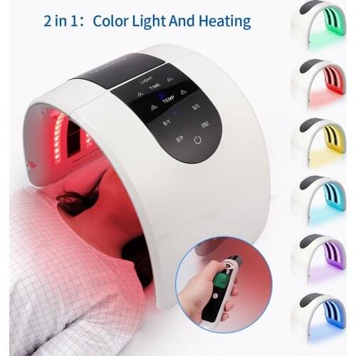 Foreverlily Heating 7 Colors PDT Facial Mask Foldable Threapy Face Lamp LED Photon Skin Rejuvenation salon Home Use Skin Care