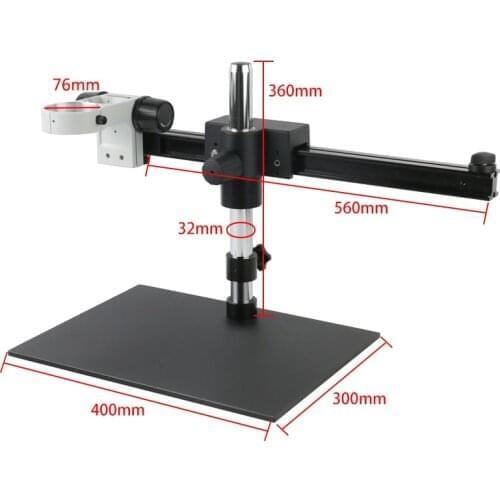 Guide Rail Microscope Stand Guide Stereo Zoom Microscope Stand Holder + Adjustable Diameter 76mm Gear Holder