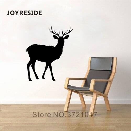 JOYRESIDE Deer Buck Elk Wall Forest Animal Hunting Decal Vinyl Sticker Decor Home Bedroom Living Room Interior Design Mural A312