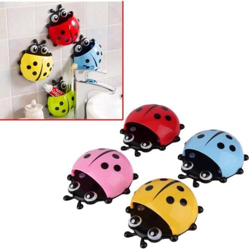 NEW Ladybug Animal Insect Toothbrush Holder Bathroom Cartoon Toothbrush Toothpaste Wall Suction Holder Rack Container Organizer