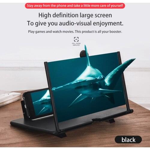 NEW 12 inch 3D Mobile Phone Screen Magnifier HD Video Amplifier with Foldable Holder Magnifying Glass Smart Phone Stand Bracket