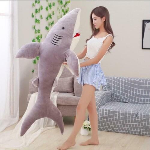 160cm/62" Shark Plush Toy Pillow Huge Soft Toy Gift Big Stuffed Big Shark Toy Stuffed Animals