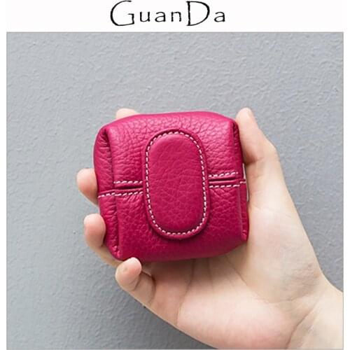 Dropship Fancy Ins Genuine Leather Tray Coin Purse USB Earphone Storage Organizers Pouch Bag