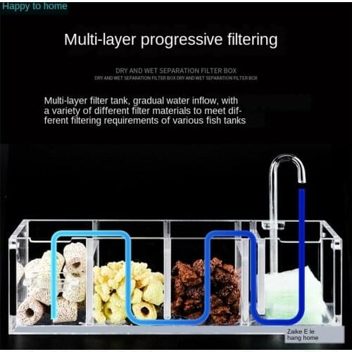 Fish tank aquarium tank top-mounted external filter drip overflow box filter box wall hanging type water purifier filter