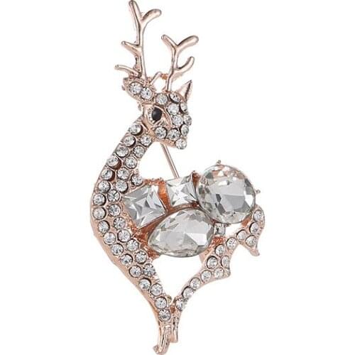 Christmas deer brooch lovely high quality cute brooch animal scarf clips clothing accessories Christmas gifts