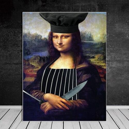 Nordic Style Minimalism Mona Lisa Poster Wall Art Canvas Prints Chef Painting Modular Pictures Living Room Modern Home Decor