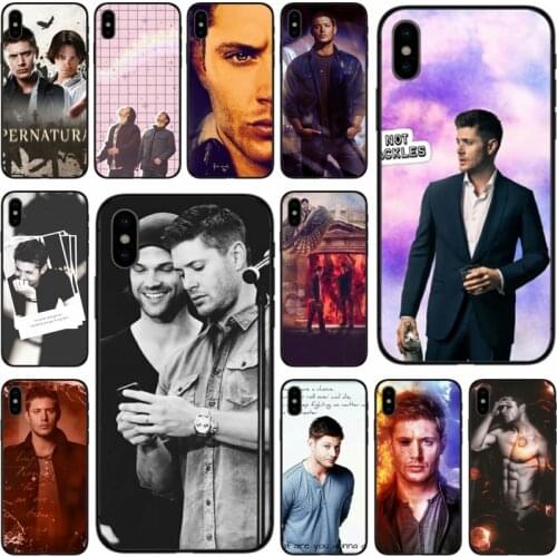 Supernatural Jensen Ackles Dean Winchest black Soft Silicone TPU Phone Case For iPhone 5 5S SE 6 6plus 7 8 8plus X XS XR XS Max