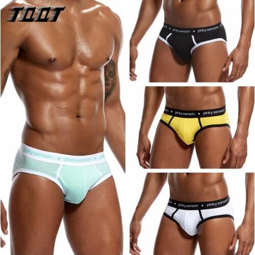 TQQT 5 Pieces/Lot Cotton Briefs Mens Comfortable Underpants Man Underwear Mens Briefs Seamless Panties Plus size Panties 0UPS02