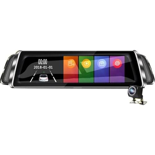 Driving Recorder 10-inch Touch Control Rear View Mirror HD Double Lens Reversing Image DVR