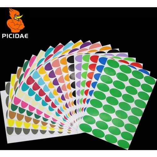 Waterproof Colore Dot Label Sticker Write Self-sticking A4 Size Printer Paper Oval Laser Pinhole Cosmetic Month Mouth Blank Mark