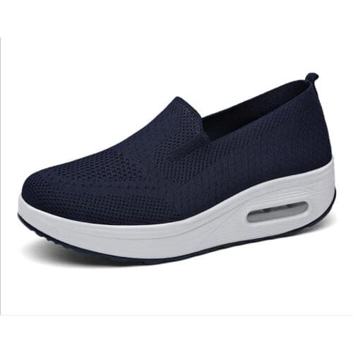 Women Leisure Shoes High Quality Women Sneakers Slip On Flats Shoes Women Loafers Plus Size Increased thick bottom shoes