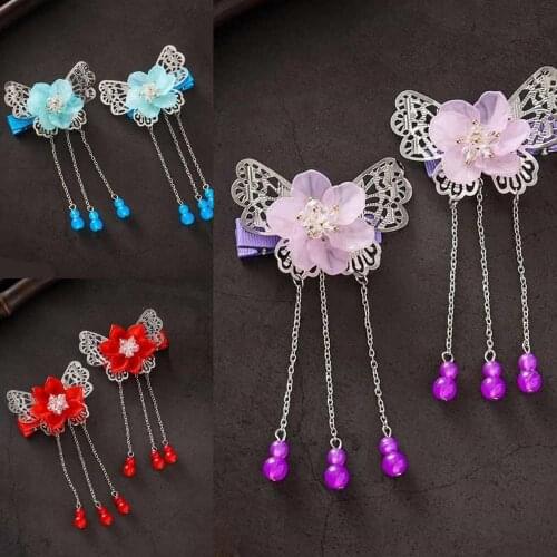 1 pair Chinese Style Kids Hairpin Retro Girls Hair Clip for Hanfu Daily Outdoor Decor Cosplay Accessories Girl Birthday Gift