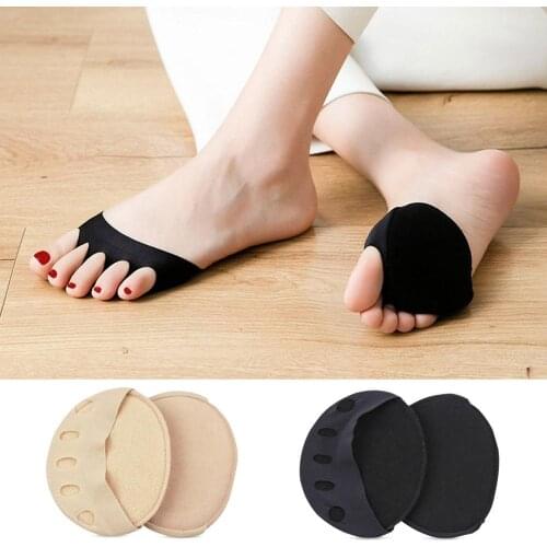 1 Pair Invisible Mesh Ladies Cotton Blend Toe Socks Women Forefoot Antiskid Invisible Five Finger Nonslip Socks