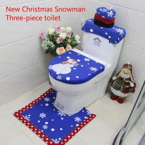 2020New style hand-embroidered Christmas snowman toilet cover Christmas day household items Christmas decorations