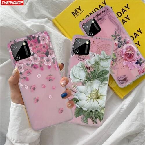 3D Matte Clear Flowers Case For OPPO Realme C15 C12 C11 C2 C1 X X2 Reno 2 3 Pro A53 A5 A5S A52 A72 A92 A9 2020 Soft TPU Cover
