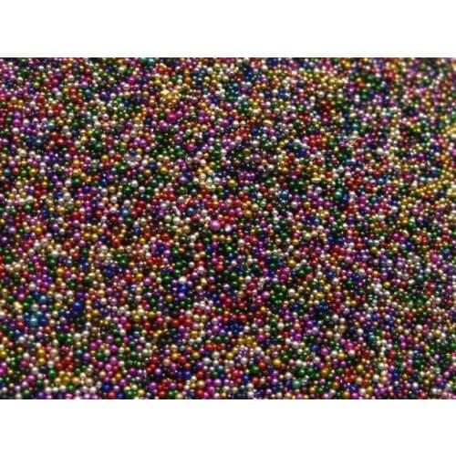 50Gram Mixed Colour Glass Micro Beads Microbeads No-hole Embellishment + Storage Box