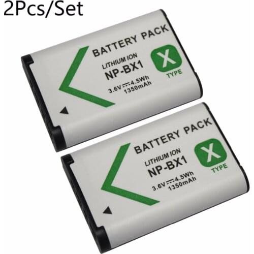 2Pcs x 1350mAh Battery NPBX1 NP BX1 NP-BX1 For Sony DSC RX1 RX100 AS100V M3 M2 HX300 HX400 HX50 HX60 GWP88 AS15 WX350 Batteria
