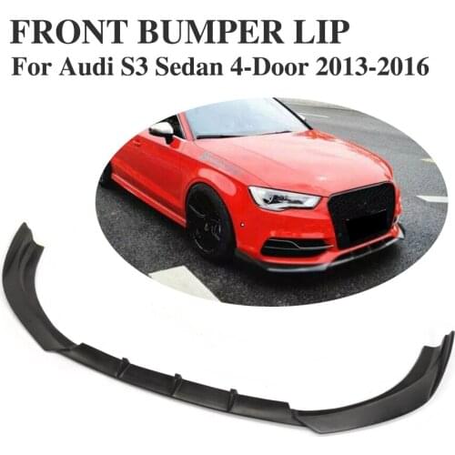 Auto Front Bumper Lip Chin Spoiler for Audi S3 Sedan 4-Door 2013-2016 FRP Black Car Accessories