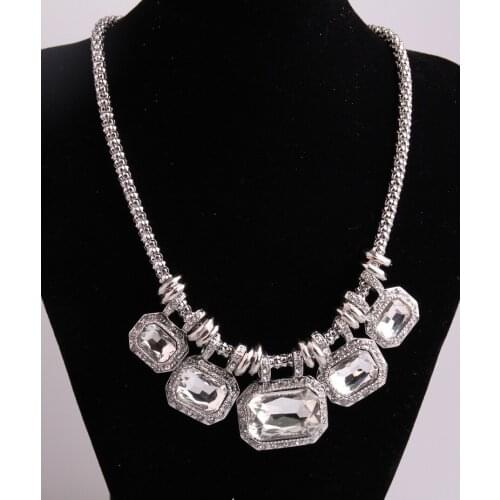 Free Shipping New Arrival Fashion Maize Chain five Glass Crystal Necklaces for women