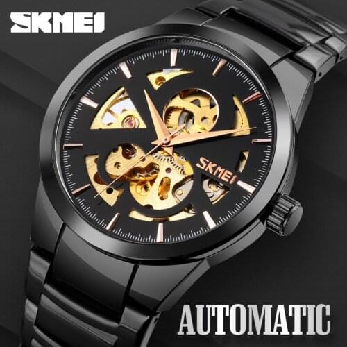 New Skmei Automatic Watch Men Watch Fashion Waterproof Mens Mechanical Wristwatches Hollow Dial Watches Male Relogio Masculino