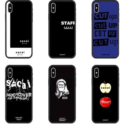Sacai Illustration Black Soft Tpu Phone Case For IPhone 11 12 Pro Max 6 6s 7 8 Plus XS XR 12mini SE 2020 Cover Silicone Coque