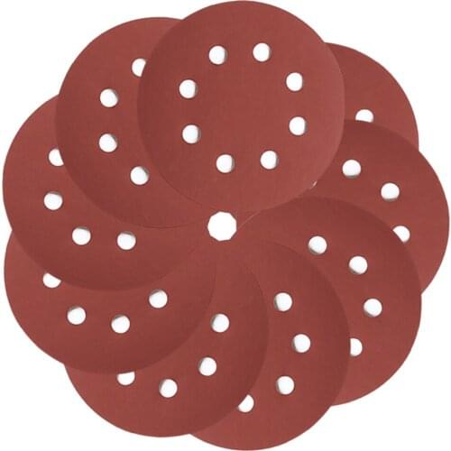 10pcs/set 125mm 5Inch Sanding Discs 8 Holes 80-600 Grit Sandpaper Pads Set Hook & loop Abrasive sander paper for polishing tools