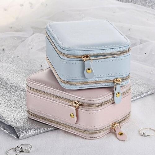 Travel Jewellery Box Travel Jewellery Organiser With Mirror Mini Jewelry Boxes for Women Rings Earrings Necklaces Small Case