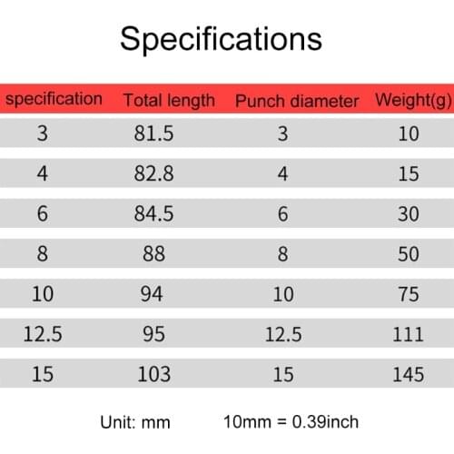 3-15mm Pick Leather Tools Leathercraft Belt Hole Craft Punch Hollow Puncher for Clothing Canvas E56C