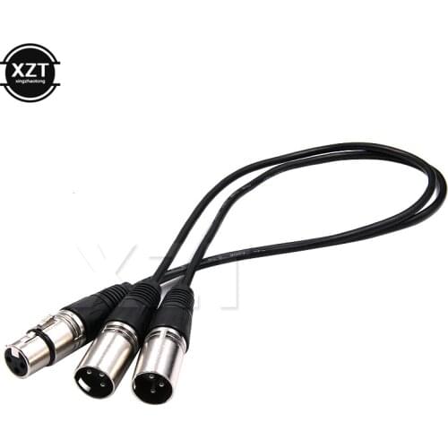 Hot sale XLR double Male to Female Audio Line 50cm XLR CANNON Female Two Male spliter XLR Y-Split Male 3P Cannon Audio Cable