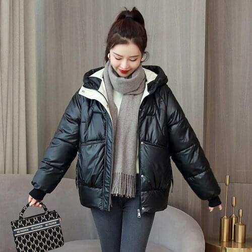 ISENMAL New Winter Women Coat Fashion Girls OverCoat Casual Zipper Short Student Parkas Solid Autumn Female Cotton Padded Jacket