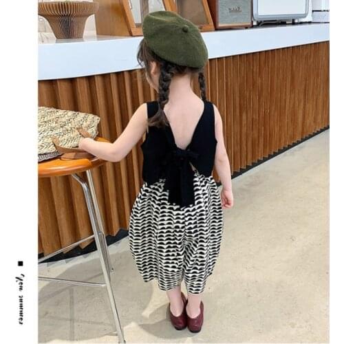 Mihkalev Baby Girl Set 2021 Kids designer Summer Clothes Blackless Tops And Pants Children Clothing Girls Outfits ensemble fille
