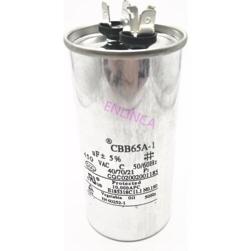AC Motor Capacitor Air Conditioner Compressor Start Capacitor CBB65 450VAC 20uF 25uF 30uF 35uF 40uF 45uF 50uF 60uF 70uF 80uf 20