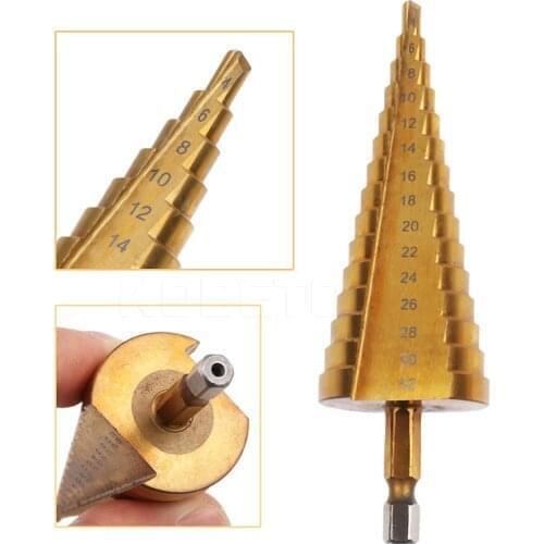 4-20/4-22/4-32 mm Step Drill Bit HSS Titanium Coated Drilling Power Tool for Metal High Speed Steel Wood Hole Cutter Cone Drill